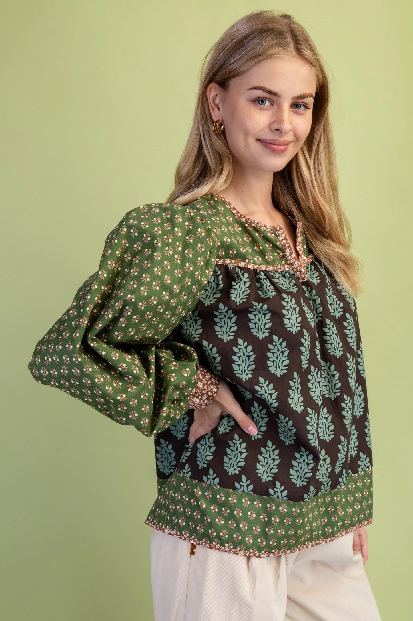 Susan Lee Blouse Brown Mix