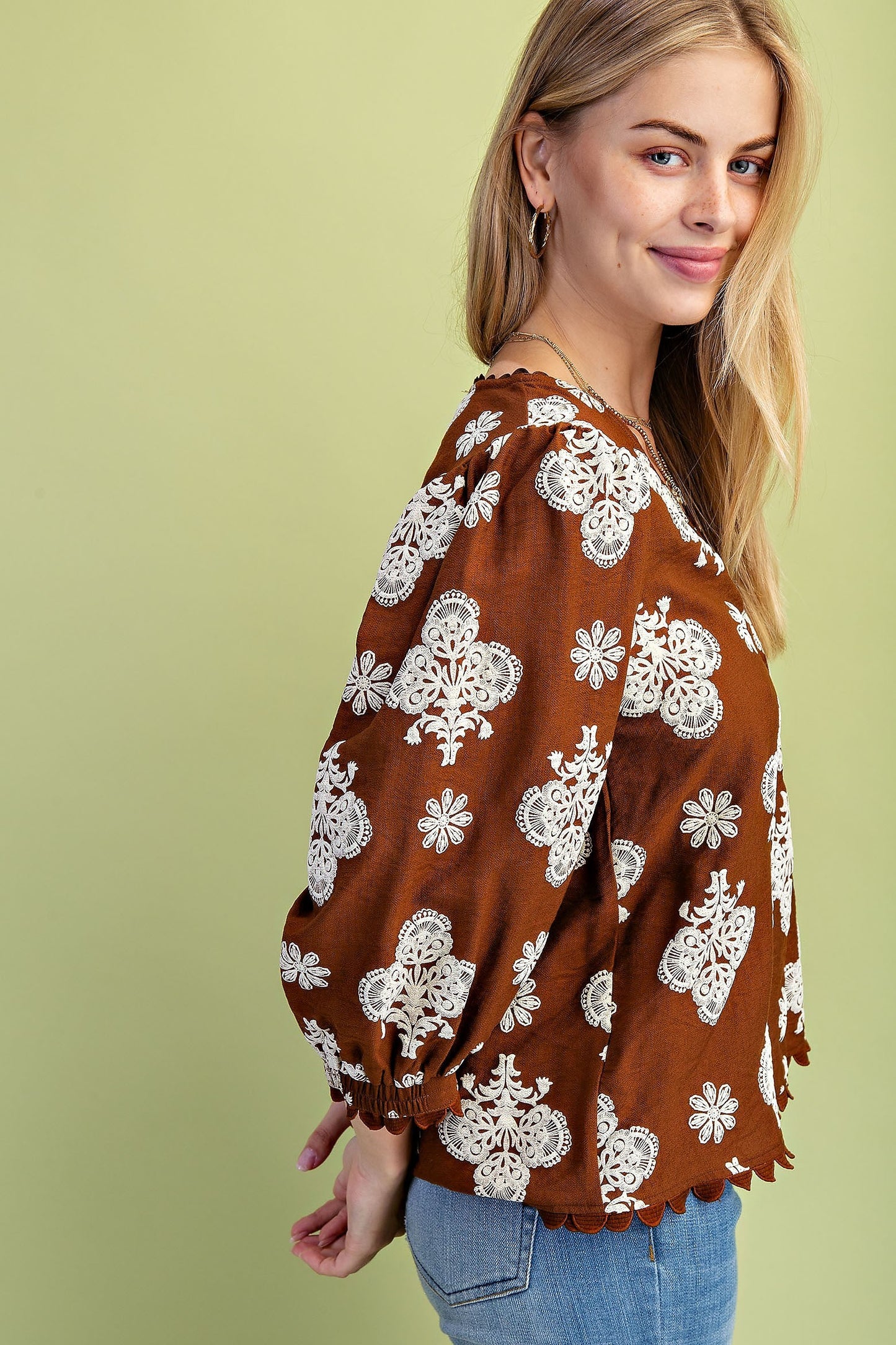 Polly Ann Blouse Walnut Mix