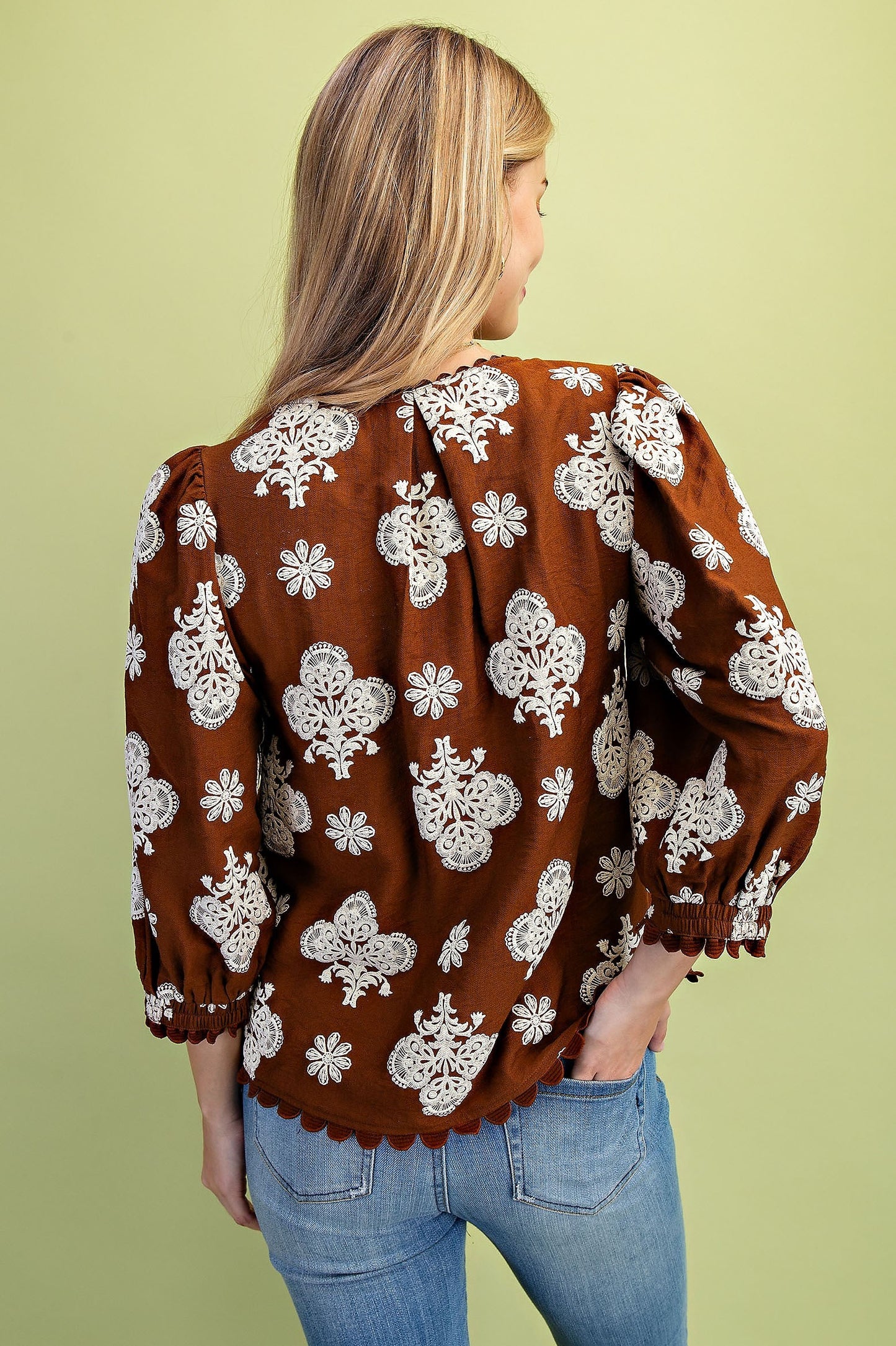Polly Ann Blouse Walnut Mix