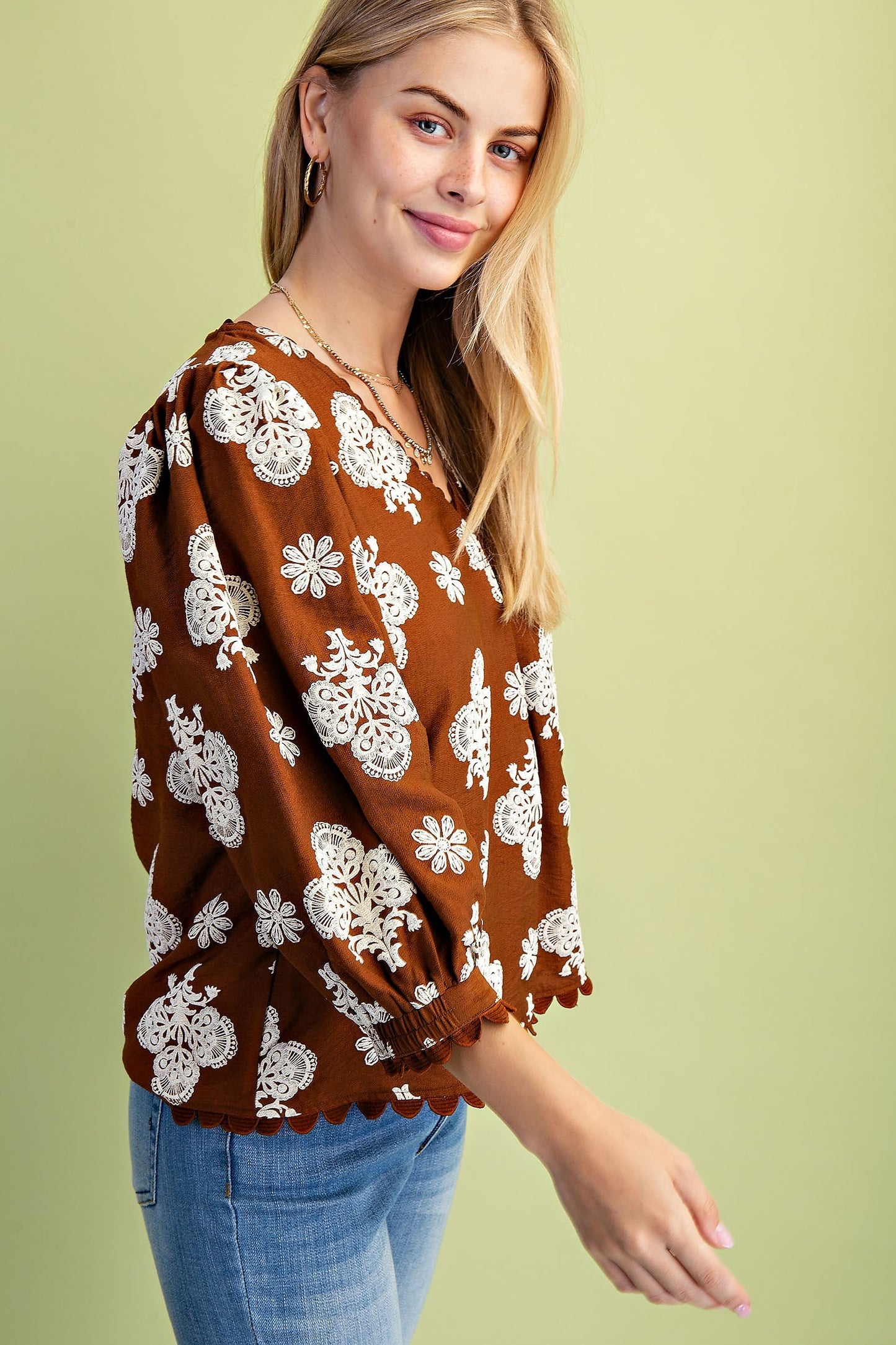 Polly Ann Blouse Walnut Mix