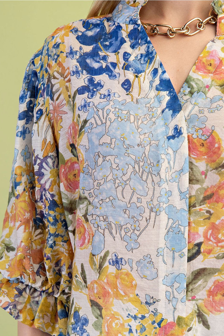 Blue Mix Floral Blouse