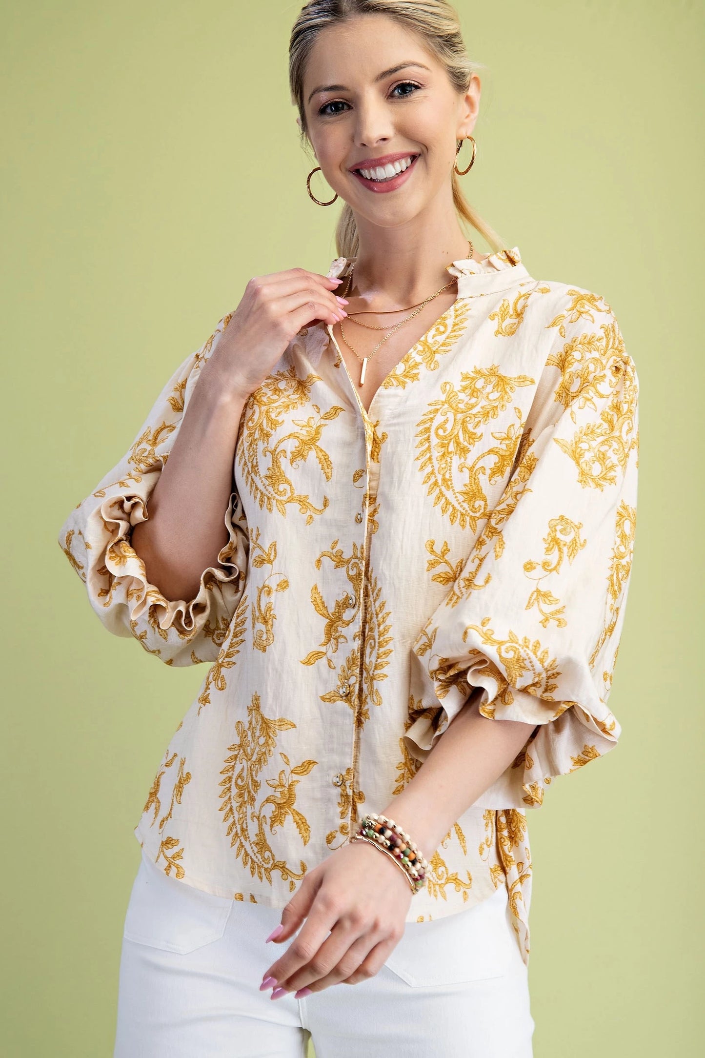 Newport Bloomer Blouse Mustard