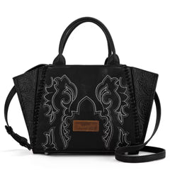 Wrangler Embroidered Trapezoid Concealed Carry Tote/Crossbody Black