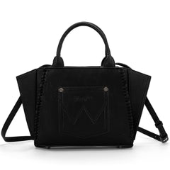 Wrangler Embroidered Trapezoid Concealed Carry Tote/Crossbody Black