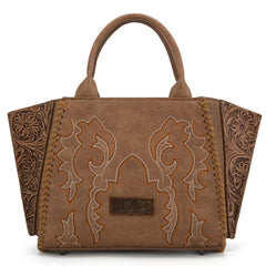 Wrangler Embroidered Trapezoid Concealed Carry Tote/Crossbody Khaki