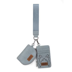 Wrangler Embroidered Dual Pouch Wristlet - Jean