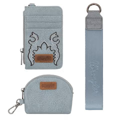 Wrangler Embroidered Dual Pouch Wristlet - Jean