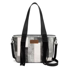 Wrangler Denim Patchwork Tote/Crossbody- Black