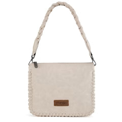 Wrangler Whipstitch Braided Strap Hobo/Crossbody Tan