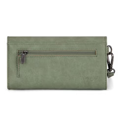Wrangler Whipstitch Wristlet Wallet Green