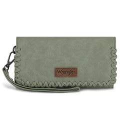 Wrangler Whipstitch Wristlet Wallet Green