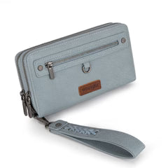Wrangler Dual Zipper Compartment Large Wallet -Jean