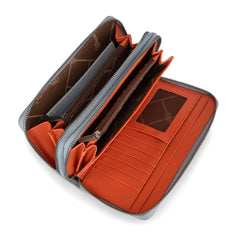 Wrangler Dual Zipper Compartment Large Wallet -Jean