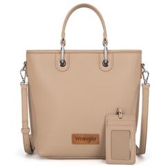 Wrangler Top Handle Tote w/Detachable Card Holder -Khaki