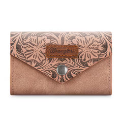 Wrangler Floral Tooled Card Holder - Dark Pink