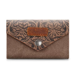 Wrangler Floral Tooled Card Holder - Khaki