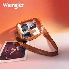 Wrangler Clear Crossbody Bag/Stadium Bag -Brown