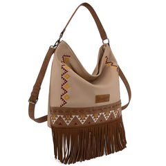 Wrangler Aztec Hobo Fringe Bag Tan