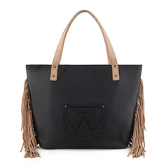 Wrangler Aztec Embroidered Large Tote Bag- Black