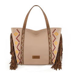 Wrangler Aztec Embroidered Large Tote Bag- Tan