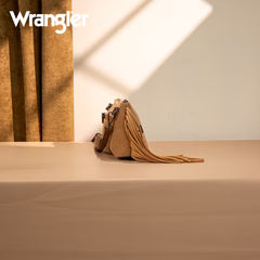 Wrangler Embroidered Aztec Canvas Wristlet/Crossbody- Brown