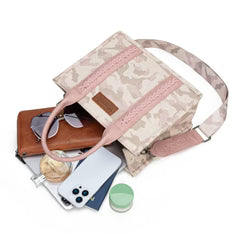 Wrangler Camo Print Tote/Crossbody - PinK
