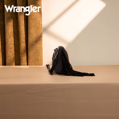 Wrangler Embroidered Aztec Canvas Wristlet/Crossbody- Black