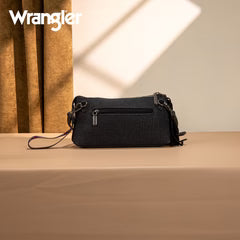 Wrangler Embroidered Aztec Canvas Wristlet/Crossbody- Black