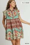 Gypsy Rosa Floral Dress - Mint