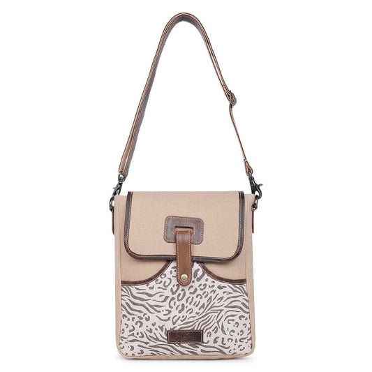 Canvas & Leather Women's Crossbody - Timberwolf/Desert Sand