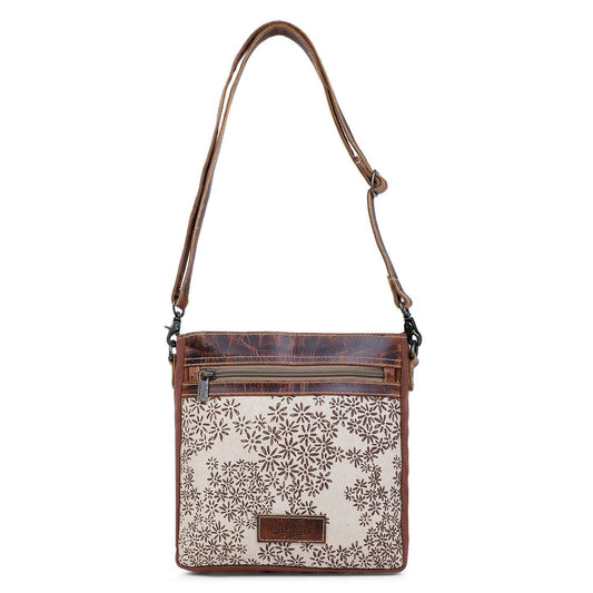 Canvas & Leather Women's Crossbody Bag - Timberwolf/Bole