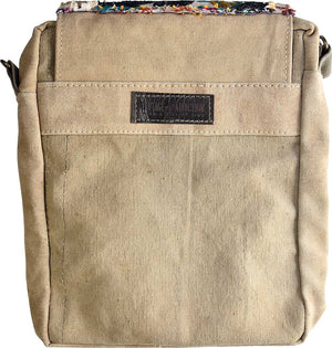 Recycled Military Tent w/Vintage Fabric Crossbody