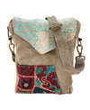 Recycled Military Tent w/Vintage Fabric Crossbody