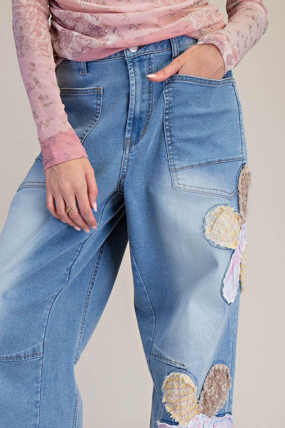 Flower Patch Barrel Pants