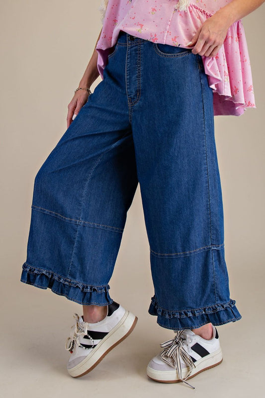 Denim Washed Twill Pants
