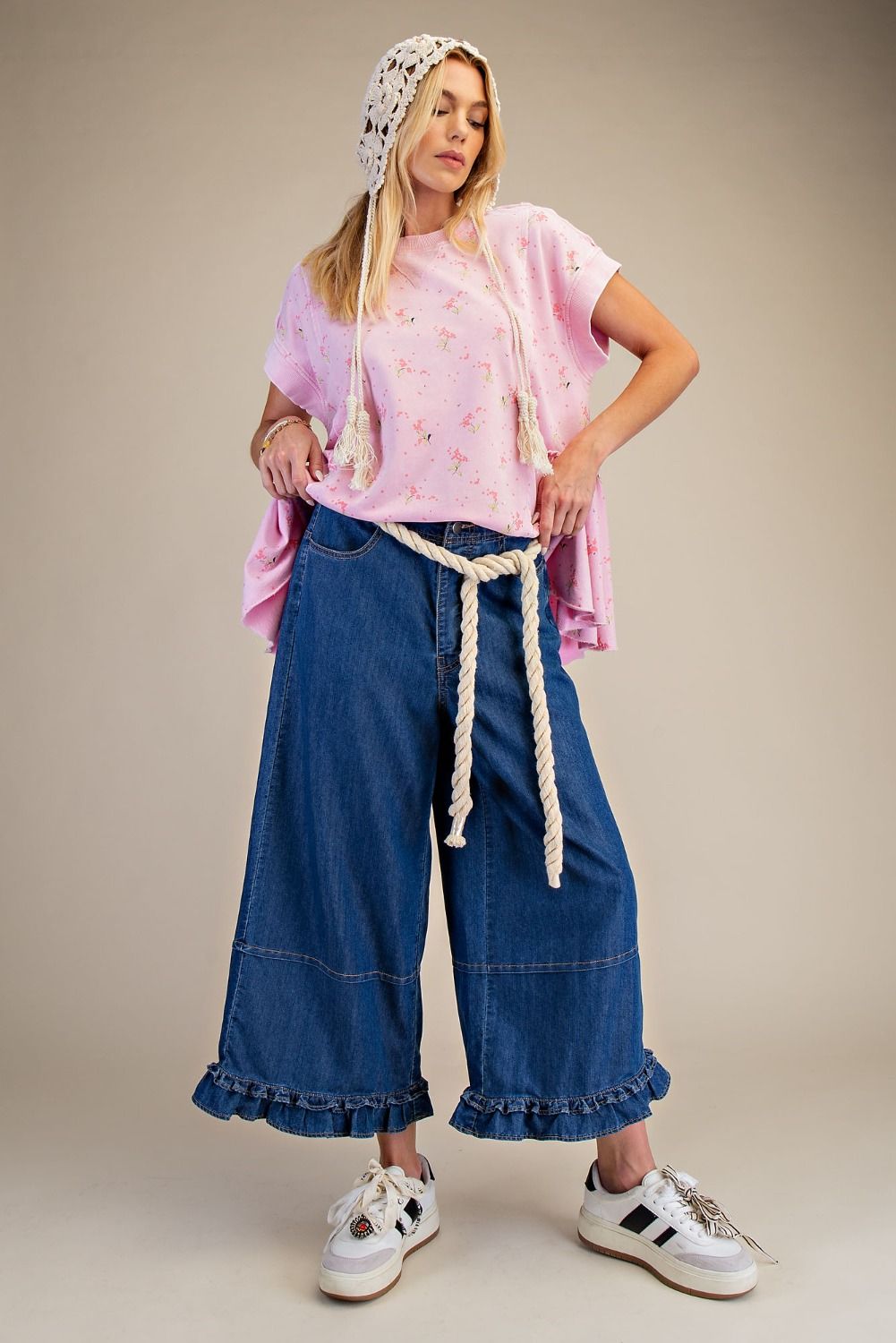 Denim Washed Twill Pants
