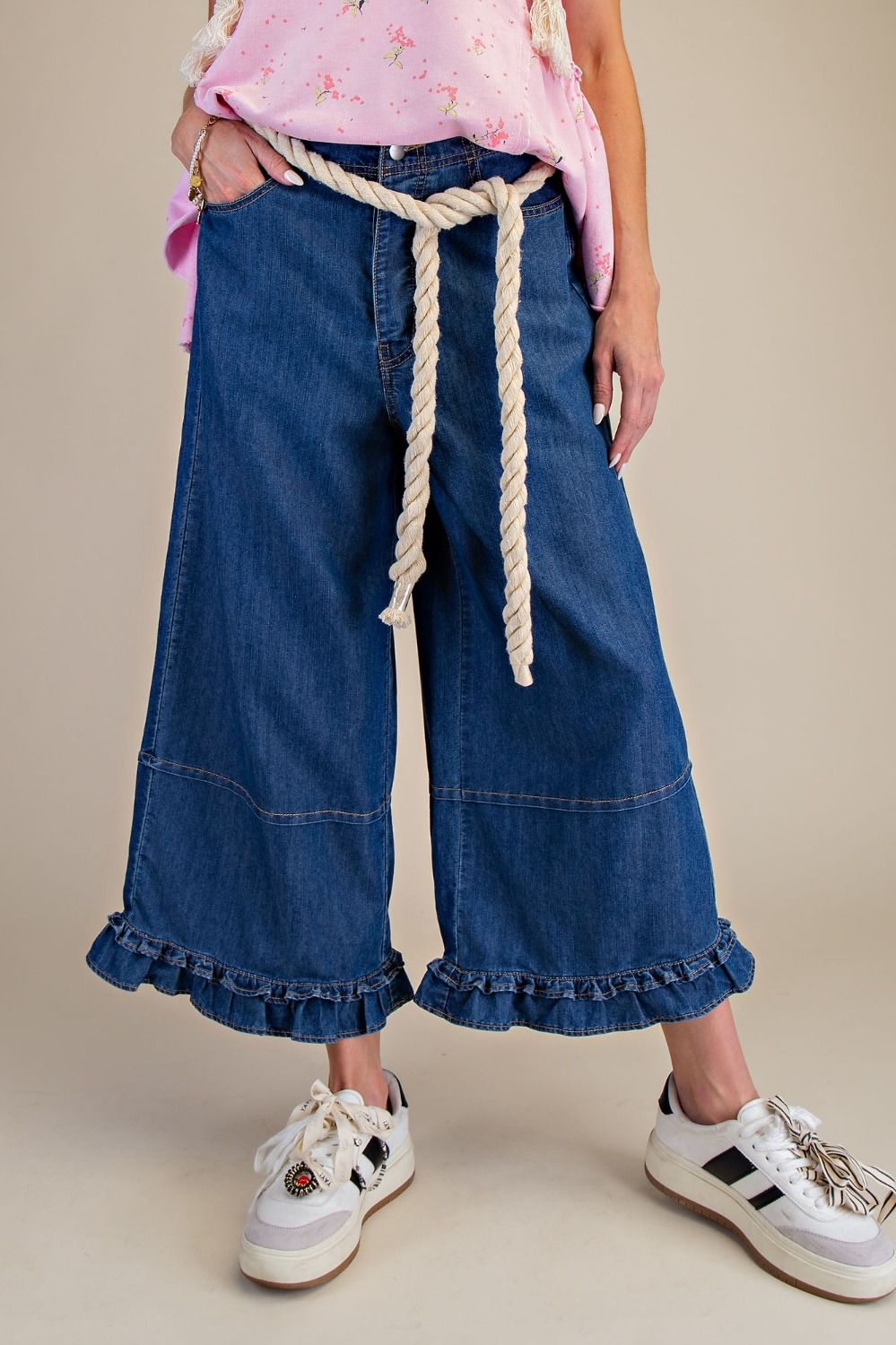 Denim Washed Twill Pants