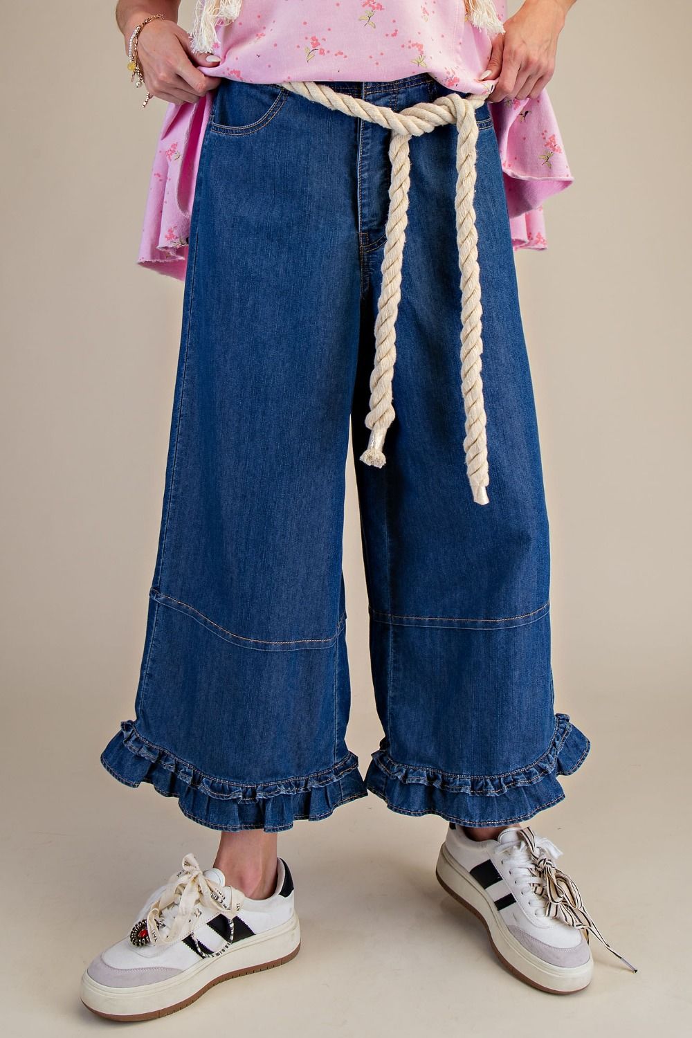 Denim Washed Twill Pants