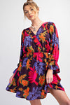 Eggplant Floral Printed Dress