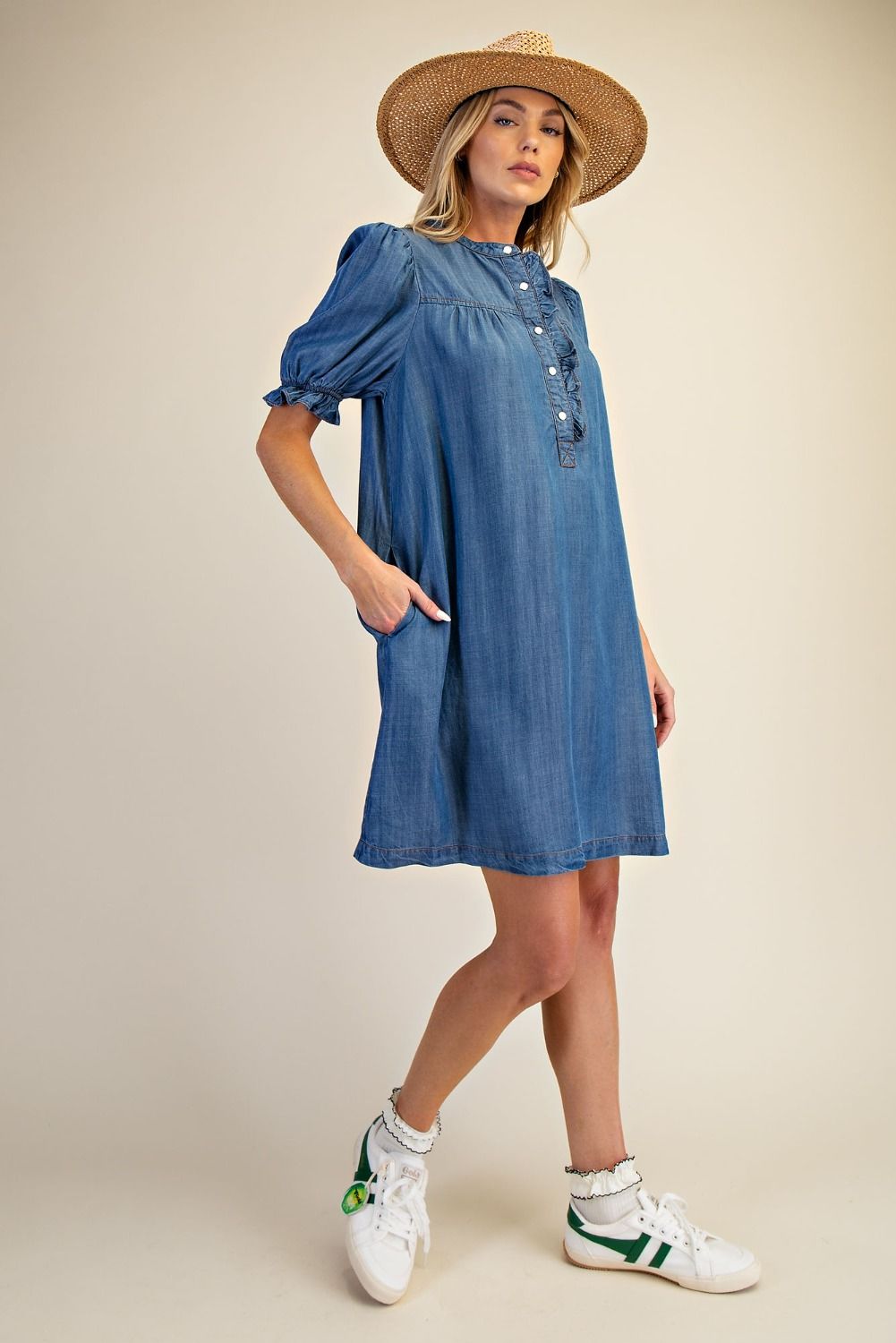 HAYLEE ANN WASHED DENIM DRESS