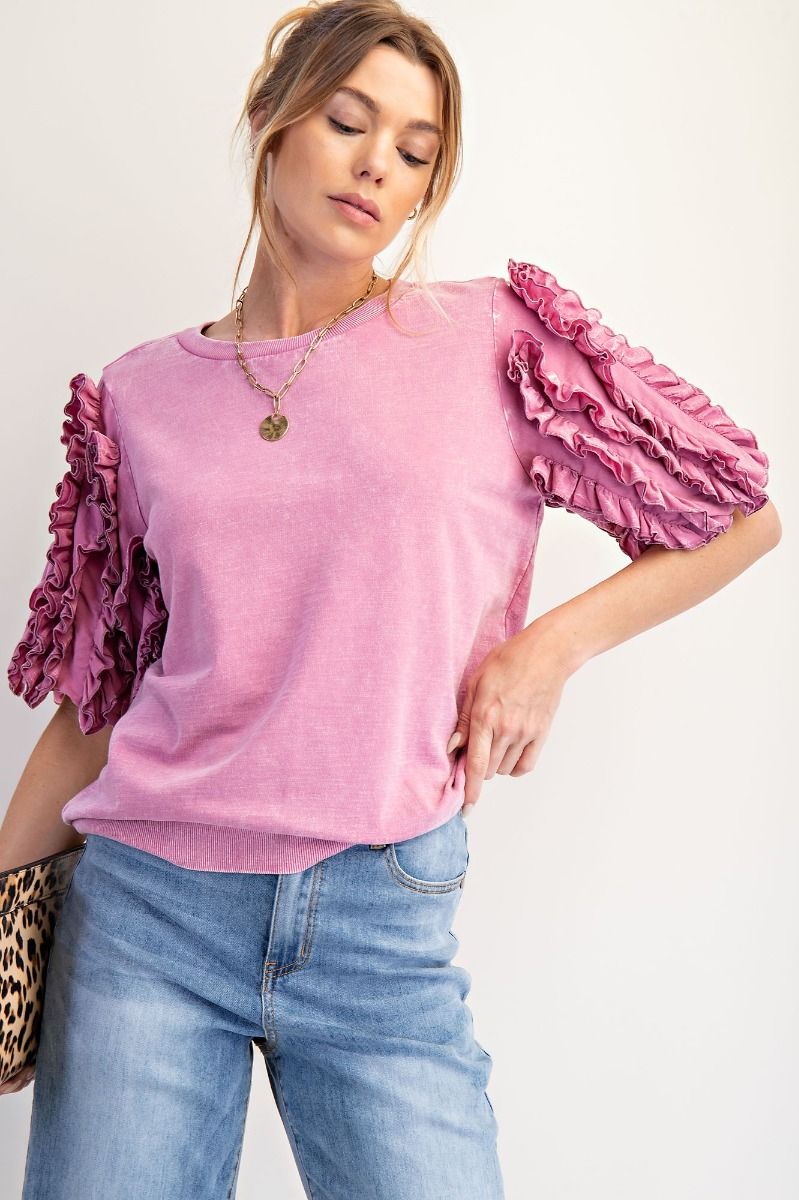 Kay Bradshaw Mineral Washed Top Orchid