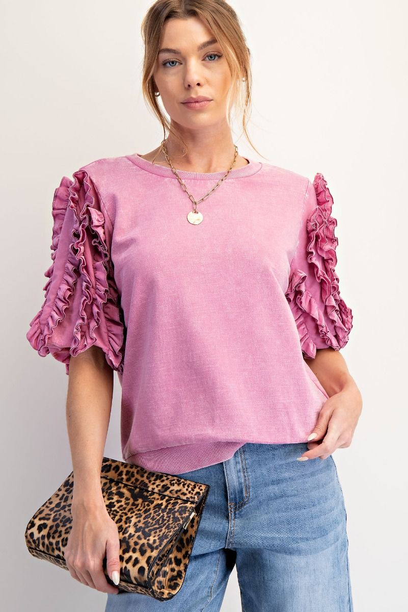 Kay Bradshaw Mineral Washed Top Orchid