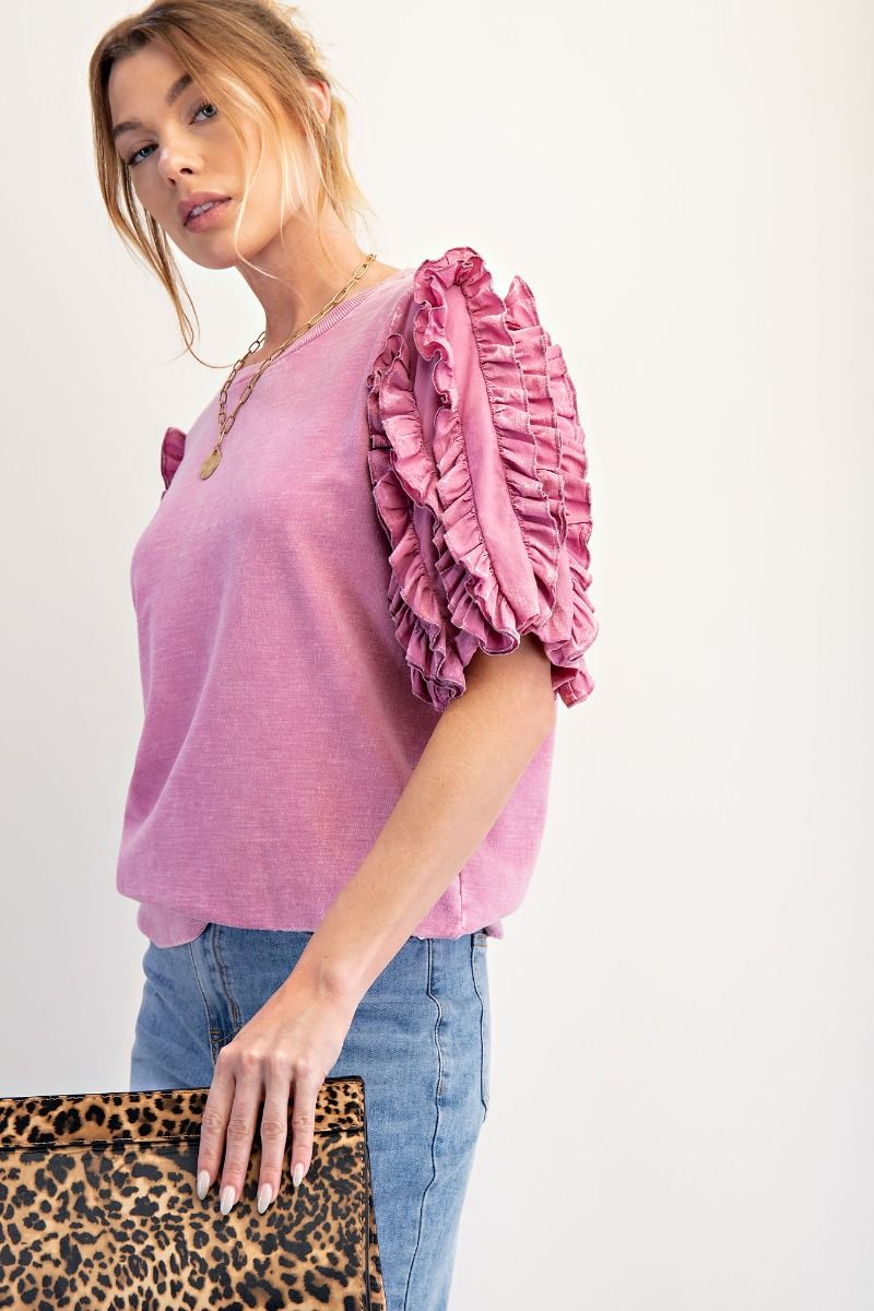 Kay Bradshaw Mineral Washed Top Orchid