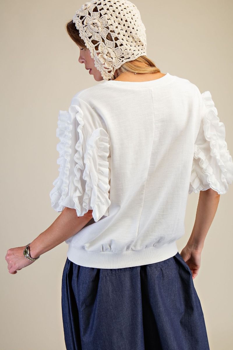 Kay Bradshaw Mineral Washed Top OFF WHITE