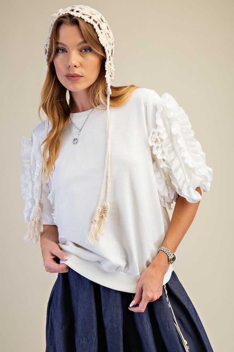 Kay Bradshaw Mineral Washed Top OFF WHITE