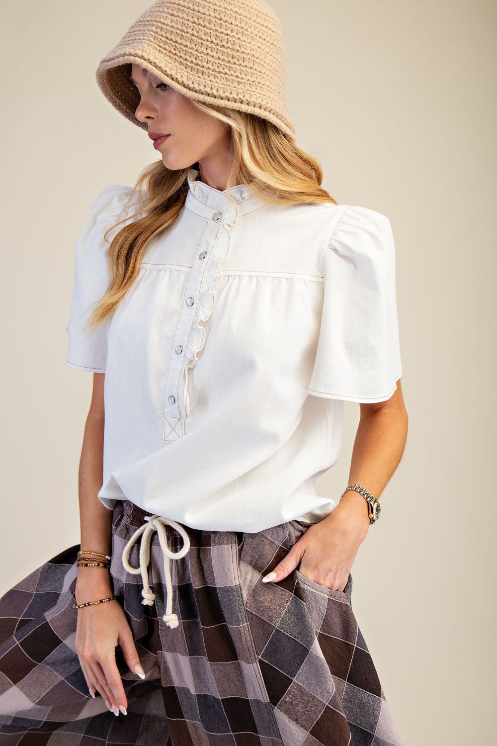 Chambray White Button Down Shirt