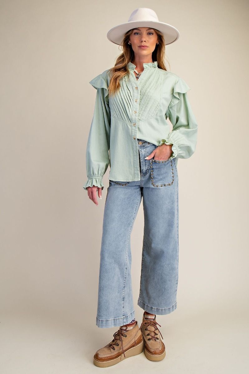 Kallie Denim Vintage Blouse