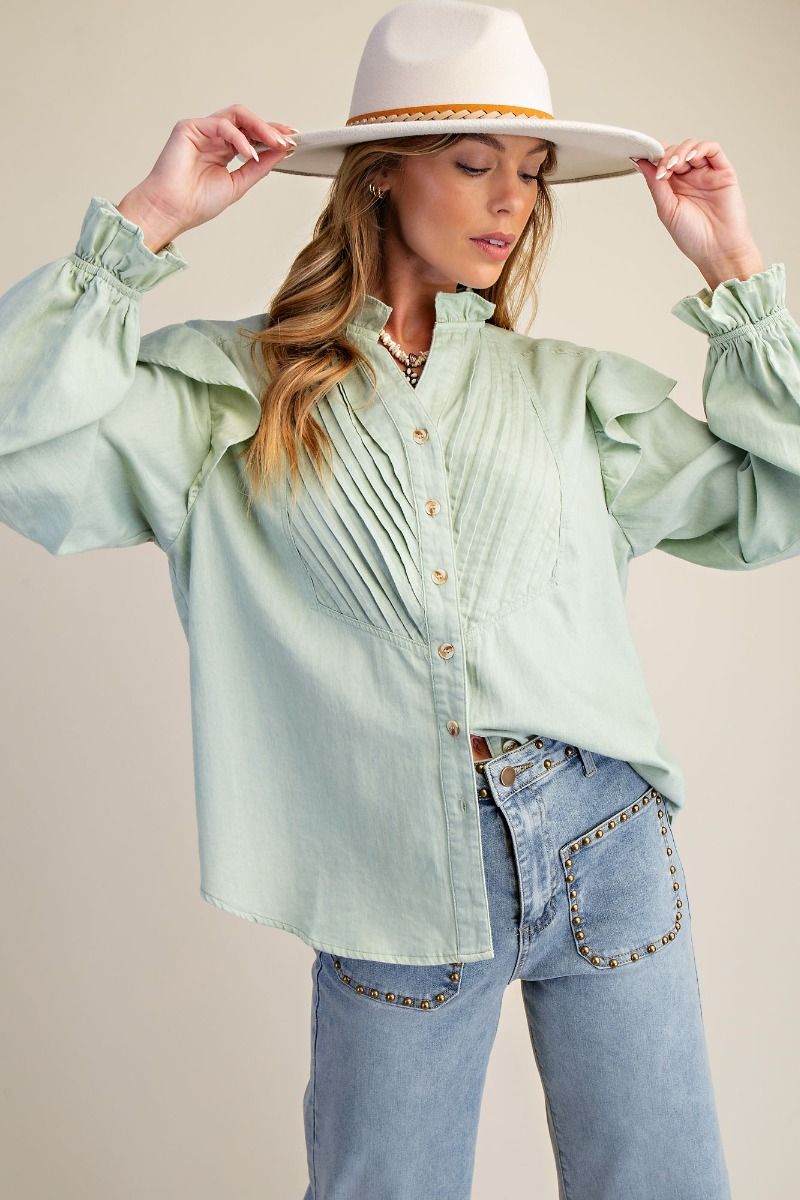 Kallie Denim Vintage Blouse