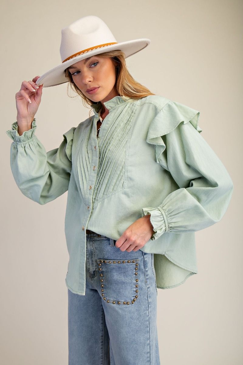 Kallie Denim Vintage Blouse