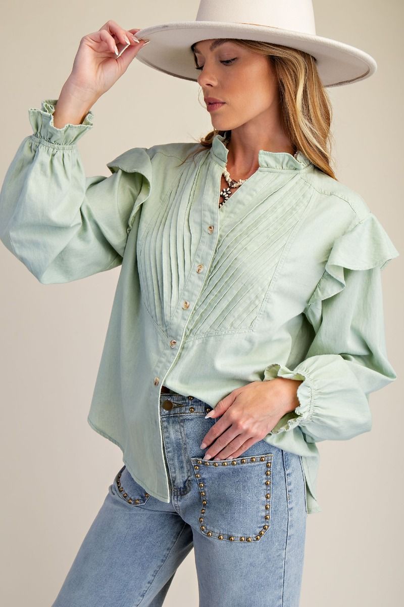Kallie Denim Vintage Blouse